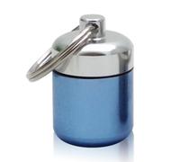 Zymoplas Mini scatola per il trasporto di pillole Bottiglia portachiavi Viaggio all'aperto Zaino in spalla Compresse personali Contenitore sano e sicuro impermeabile, Blu