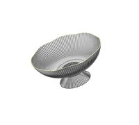 Zymoplas Moderna ciotola per cesto di frutta da bancone adatta per esporre frutta e pane, Grigio, 25x12x11.5 cm