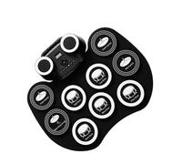 Zymoplas Pad per batteria elettrica con display digitale portatile con altoparlante a batteria Strumento musicale professionale per tamburi roll-up per feste