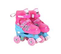 Zymoplas Pattini a rotelle per Ragazze 2 Pezzi/Set per Bambini di età Compresa tra 8 e 12, Regolabili e sicuri, Dotati di Protezione per Casco Sicurezza ABS, Rosa, Niente Brillantini