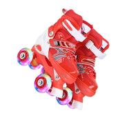 Zymoplas Pattini a rotelle per ragazze 2 pezzi/set per bambini di età compresa tra 8 e 12, regolabili e sicuri, dotati di protezione per casco sicurezza ABS, rosso, Stile glitterato