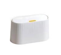 Zymoplas Pattumiera resistente e multiuso con coperchio - Pattumiera da bagno da appoggio ecologica e salvaspazio PP efficiente, bianco