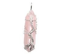 Zymoplas Pendenti con colonna di cristallo Accessorio esagonale Collana con albero della per la casa Gioielli per adulti Ornamentali abbinati, Cristallo rosa