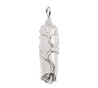 Zymoplas Pendenti con colonna di cristallo Accessorio esagonale Collana con albero della per la casa Gioielli per adulti Ornamentali abbinati, Cristallo bianco