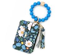 Zymoplas Porta carte di credito con stampa floreale Funzionale e alla moda in PU con bracciale con stampa floreale e frammento, portafoglio, sette