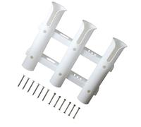 Zymoplas Portacanna da pesca Portaoggetti per esterni in plastica verticale Portaoggetti per montaggio su tubo Organizzatore con viti , Bianco