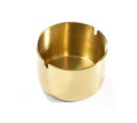 Zymoplas Posacenere Posacenere in acciaio inossidabile 410 placcatura in oro antiscivolo a forma rotonda con supporto da tavolo portatile riutilizzabile per camera da letto a