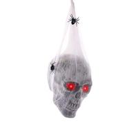 Zymoplas Puntelli stregata Teschio scheletrico con occhi luminosi, soprattutto nella notte di Halloween Decorazione in ABS Teschio di ragno Halloween
