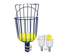 Zymoplas Raccoglitrice di frutta da giardinaggio durevole per arance, mele, pere, raccoglitrice di frutta in acciaio, per raccogliere pesche a cesto, blu