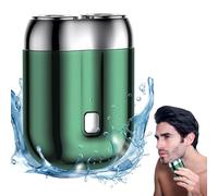 Zymoplas Rasoio elettrico da uomo a doppia testa compatto per un facile trasporto Mini rasoio magnetico in ABS a doppia testa che rade in una Per volta sola, Verde