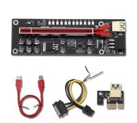 Zymoplas Schede grafiche di espansione della scheda video PCI-E LED 8 condensatori a stato solido 6 pin 4 pin adattatore extender per l'industria mineraria, No.02