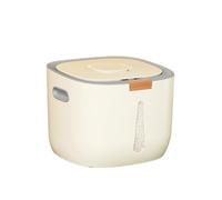 Zymoplas Secchio per il riso trasparente e visibile per un facile utilizzo, non per il riso, contenitore per la conservazione del, tipo pressa in ABS, barattolo sigillato, Giallo crema, 5kg