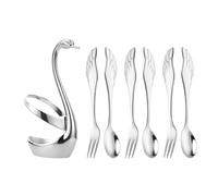 Zymoplas Set di cucchiai da cena con supporto per cigno Espositore per stoviglie Il set di supporti per cucchiaio per cigno in acciaio inossidabile I cucchiai sono realizzati in metallo