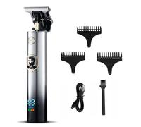 Zymoplas Tagliacapelli elettrici Ricaricabile Cordless Regolabile Trimmer Macchina da barba da viaggio Rasoio da barbiere per uomo, D'argento