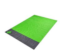 Zymoplas Tappetino da spiaggia pieghevole Coperta da zaino per esterni a prova di sabbia Tasca portatile con cerniera Tappetino campeggio riutilizzabile con paletti, Verde