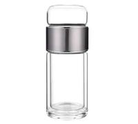 Zymoplas Tazza di vetro isolata con filtro Per unico Vetro borosilicato a prova di perdite Tazza da tè in con filtro a doppia parete da 280 ml, Come mostrato, 280 ml