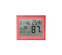 Zymoplas Termometro Igrometro elettronico con Staffa Tempo ABS Misuratore di Temperatura e umidità a Batteria Misuratore di sensore, Rosa Arancio
