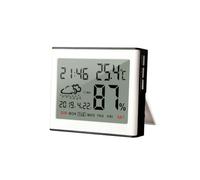 Zymoplas Termometro LCD ℃/℉ Igrometro elettronico Orologio sospeso Misuratore di umidità della Temperatura Interna in plastica Misuratore del sensore, Bianco