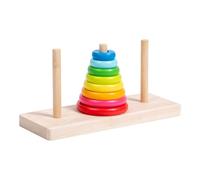 Zymoplas Torre di Arhat per Bambini Sviluppo cognitivo Sussidi didattici in Legno nella Torre di Hanoi Giocattoli per l'addestramento mentale Robusti, 8 Strati di Colore