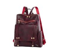 Zymoplas Zaino da donna con accessori hardware dalla trama resistente, vestibilità aderente e morbida pelle PU casual, delicata sulla pelle, Rosso