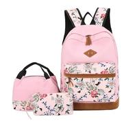 Zymoplas Zaino in tessuto Oxford per ragazze Blossom con custodia, zaino per la scuola secondaria Blossom, set da 3 zaini floreali, digitare+1
