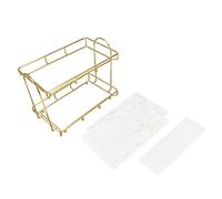 Zymothrix Scaffale a 2 ripiani in oro per il bagno, grande capacità, scaffale in metallo con ventose per articoli da toeletta, scaffale angolare in acciaio resistente alla ruggine per doccia