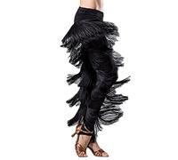 ZYMOZYM Nappe multistrato nere a vita alta pantaloni da ballo da donna per feste, fitness, pantaloni sportivi da allenamento, pantaloni per il tempo libero, Nero , L
