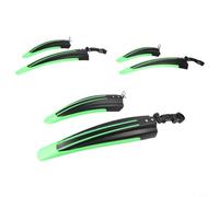 ZYNCUE 3 paia di parafanghi anteriori e posteriori, in plastica PP per parafango, set per reggisella da 25,4/28,6/31,8 mm, mountain bike (verde nero)