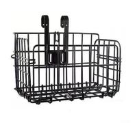 ZYNCUE Cestino per bicicletta pieghevole con gancio per mountain bike, montaggio anteriore/posteriore, telaio in ferro, spazioso, 34 x 20 x 23 cm, argento