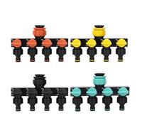 ZYNCUE Distributore di tubi da giardino Deviatore d'acqua a quattro vie con controllo del flusso individuale, compatibile con rubinetti da 1/2", 3/4" e 1" per casa, prato, giardino, agricolo, uso