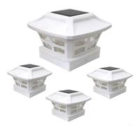 ZYNCUE Luci solari a energia solare per esterni, IP44, impermeabili, per pali in legno da 4 x 4, 5 x 5, 6 x 6 cm, per recinzioni, ponti, giardini o colonne del patio (foglie bianche)