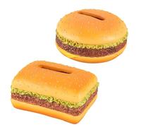 ZYNCUE Porta fazzoletti a forma di hamburger, in resina, carino, per riporre tovaglioli, con facile accesso, decorazione per soggiorno e bagno