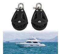 ZYNCUE Puleggia singola per uso marino, in nylon resistente con capacità di carico di 460 kg, compatibilità con linea di 10 mm, griglia rotante per barche a vela, confezione da 2