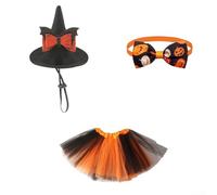 ZYNCUE Set completo di costume da strega per Halloween con cappello, gonna e scopa, perfetto per feste a tema, oggetti di scena fotografici ed eventi cosplay