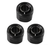 ZYNCUE Set di 3 dadi a pinza neri da 1/2" per router a immersione Bosch 3612 - foro centrale da 12,7 mm, metallo resistente