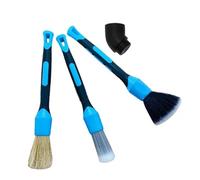 ZYNCUE Set di 3 pennelli per la pulizia degli interni dell'auto, con setole in ABS, con testa sagomata, presa d'aria del cruscotto e tastiera, blu