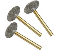 ZYNCUE Set di 3 teste di rettifica per utensili per intaglio di giada/pietra - Teste abrasive smerigliatrici a forma di T, pinza da 6 mm, dimensioni 10-25 mm