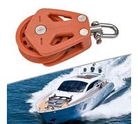 ZYNCUE Singolo per puleggia resistente per barche a vela per accessori marini, 460 kg WLL, capacità di linea 10 mm, struttura in nylon con cuscinetto liscio, design a griglia rotante