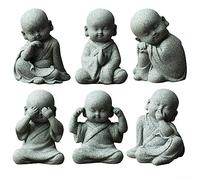 ZYNCUE Statue monache di Buddha saggio, statuette in miniatura ornamentali, statue See Speak Hear No Evil opere d'arte artigianale pezzo da esposizione per casa, ufficio, auto e scrivania