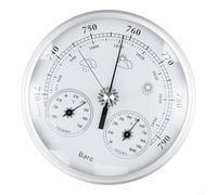 ZYNCUE Stazione meteorologica analogica per interni con termometro, igrometro e barometro, design in alluminio da 130 mm per previsioni domestiche