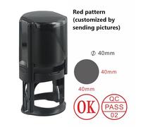 ZYNCUE Timbro rotondo autoinchiostrante con supporto per ufficio, lavoro e uso personale, diametro 40 mm, rosso/blu/nero