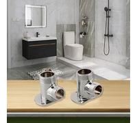 ZYNCUE Valvola miscelatrice per montaggio a parete per doccia, con struttura in ottone e finitura laccata, interfaccia da 20 mm/25 mm, per decorazioni nero/argento, confezione da 2