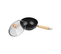 ZYNCUE Wok compatto in ferro battuto da 20 cm per una persona (B-20 cm) | Nessun rivestimento, sviluppa patina naturale, migliorata non nel tempo, cibo sicuro per il contatto, stile tradizionale