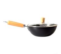 ZYNCUE Wok compatto in ferro battuto da 20 cm per una persona (B-24 cm) | Nessun rivestimento, sviluppa patina naturale, migliorata non nel tempo, cibo sicuro per il contatto, stile tradizionale