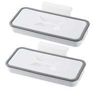 Zynewa 2 supporti per sacchi della spazzatura sospesi con coperchio, quadrato, portatili, per appendere la spazzatura, per cucina, armadio, campeggio, viaggio (bianco)