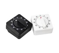 Zynewa Timer meccanico da cucina, 2 pezzi, timer da cucina, timer da cucina regolabile manualmente, 60 minuti (bianco + nero)