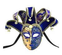 Zynflow Maschera veneziana in maschera, maschera da Joker, maschera da giullare, accessorio per feste in costume per feste Holloween, blu