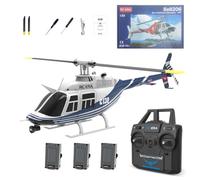 Zynflow RC ERA C138 - Elicottero radiocomandato per adulti, scala 1/30 Bell 206, con mantenimento dell'altitudine, flusso ottico e giroscopio a 6 assi, decollo/atterraggio con una chiave, colore: blu