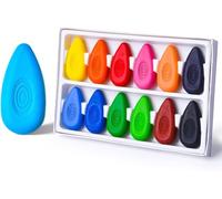 Zynqo Set di 12 matite per gocce d'acqua, per bambini, facili da tenere, matite per dita non tossiche, per piccoli Halloween, Pasqua, Natale, forniture per arte da colorare