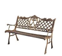 Zynqra Panca Da Esterno Mobili Giardino Panchine Patio 2-3 Posti,ghisa,braccioli Curvi E Schienale,resistente Alle Intemperie,terrazzo Balcone O Parco(Bronze,A)